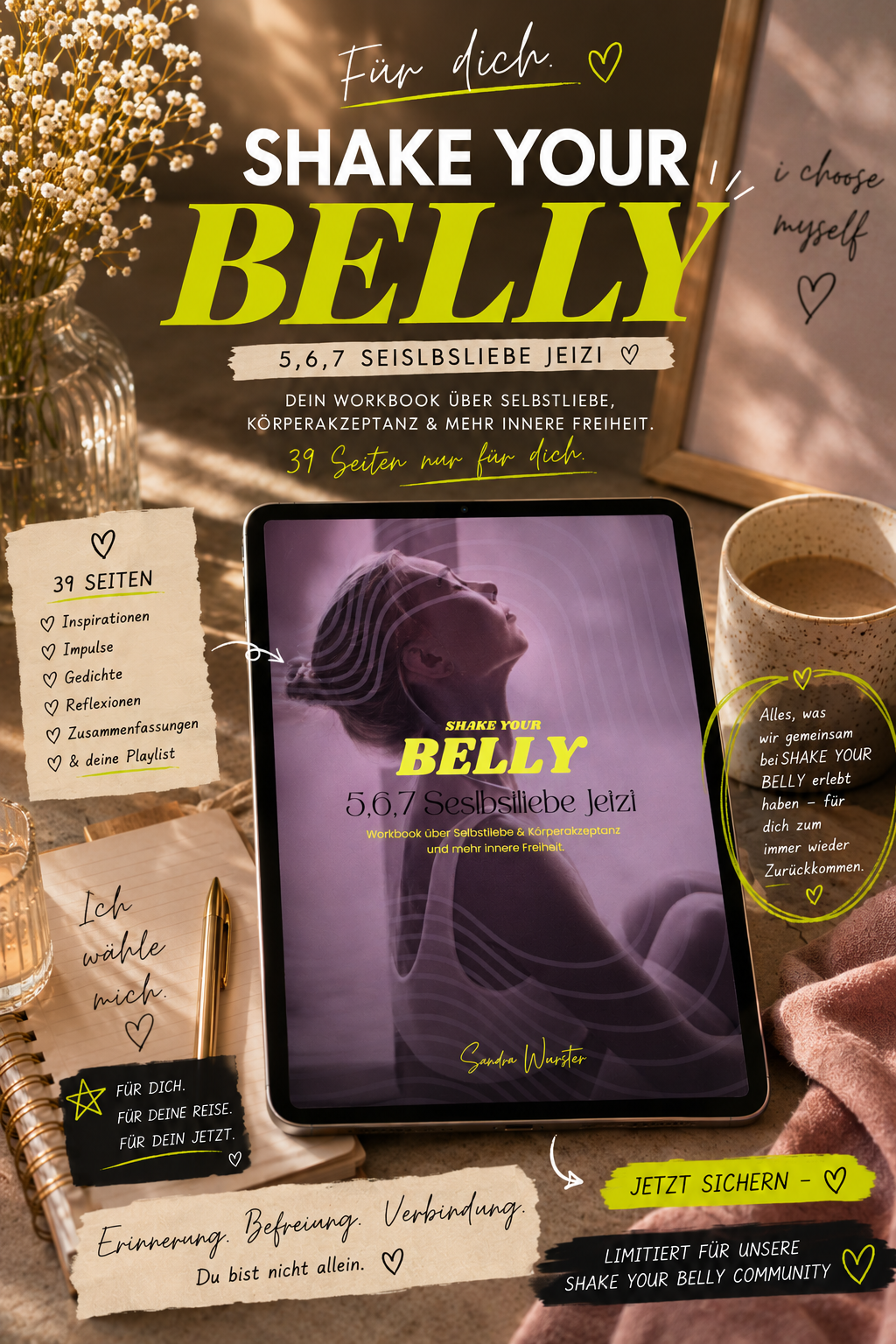 Shake Your Belly - PDF WORKBOOK, 5,6,7 Selbstliebe Jetzt