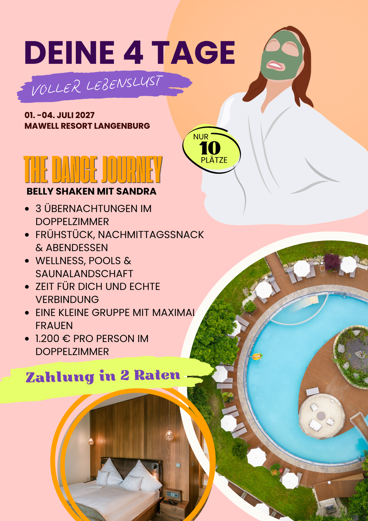 2027 - THE RETREAT: Shake & Sweat Your Shit Off! 4 Tag Körperrausch, Lebensfreude & Wellness, nur 10 Plätze