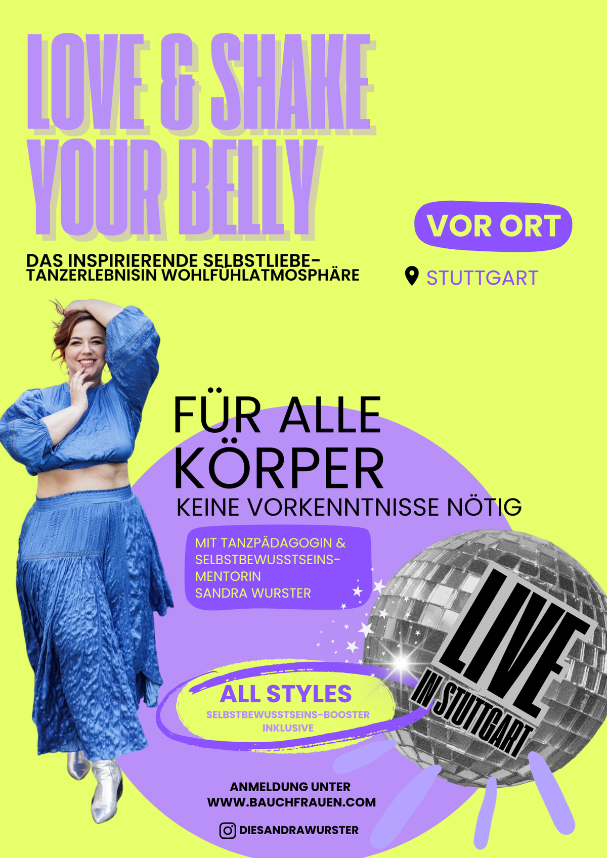 2026/2027 Live-Termine, Deine 8-Wochen (90 min.) inspirierende Selbstliebe-Tanzerlebnisse in Wohlfühlatmosphäre