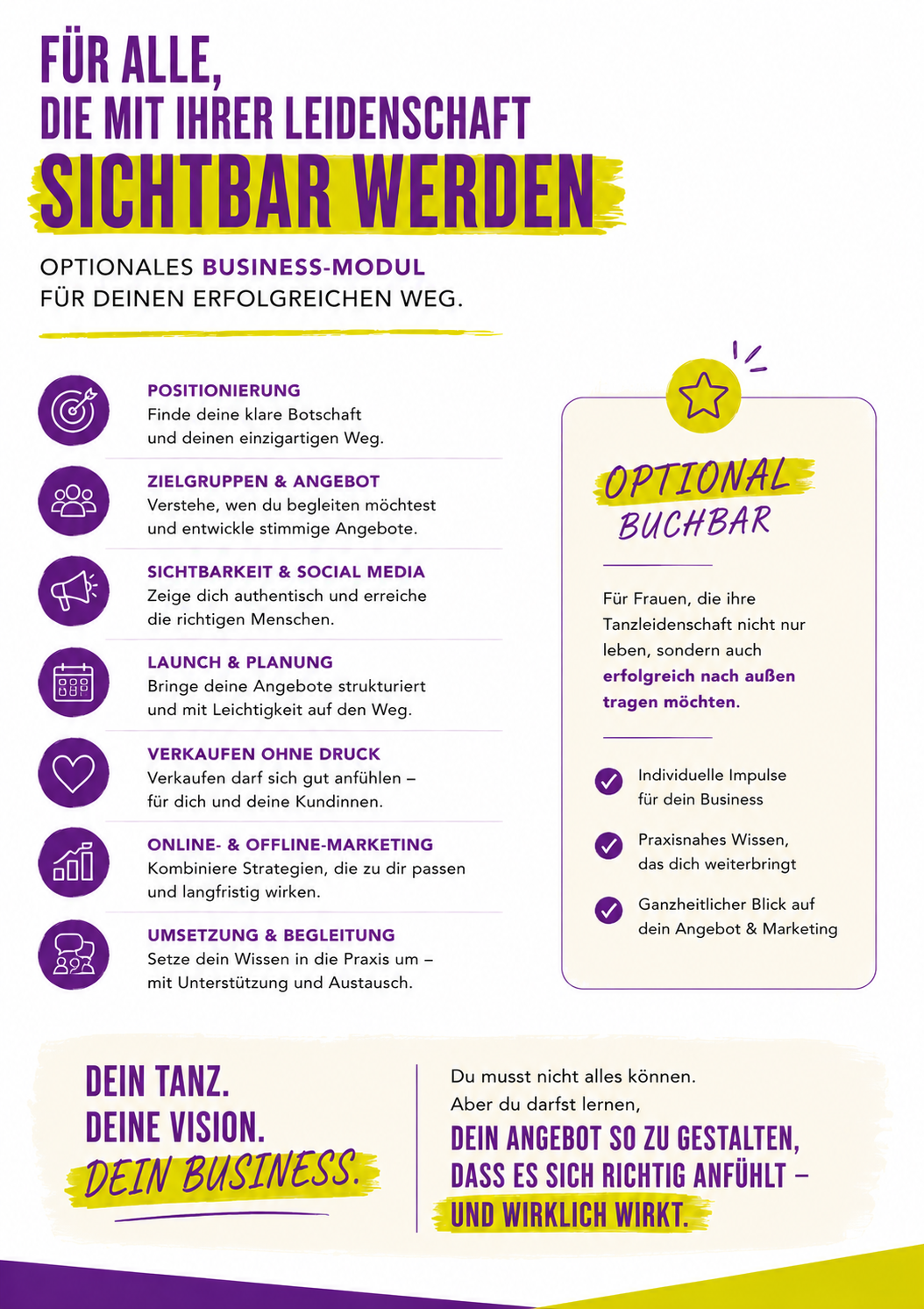 Tanzerlebnisse kreieren, die dir selbst gefehlt haben
