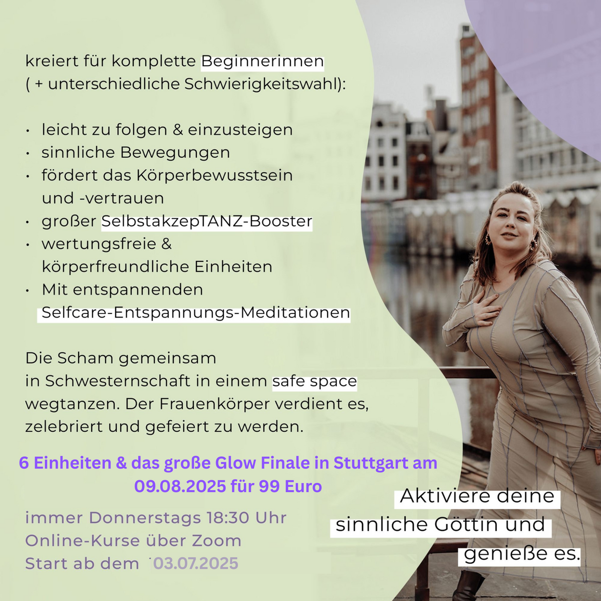LOVE &amp; SHAKE YOUR BELLY ➡️ Dein 6-Wochen-Sinnliches-Attitude &amp; TanzErlebnis (Flexibel von zu Hause) + NEU: großes Finale, gemeinsames tanzen in Stuttgart am 09.August 2025